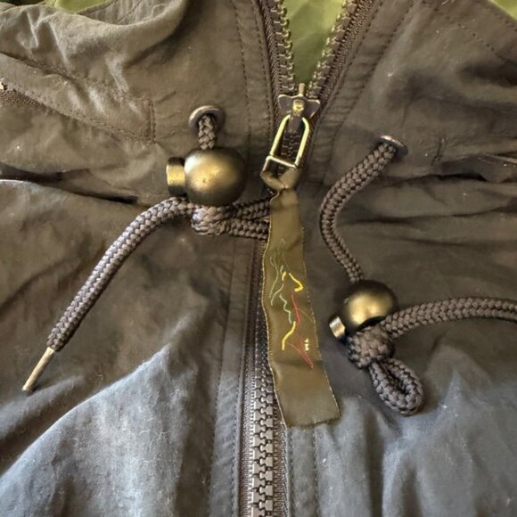 VTG Greg Norman Jacket Men Small Full Zip Hood Fleece Lined Golf Shark Logo Blue - Picture 4 of 15